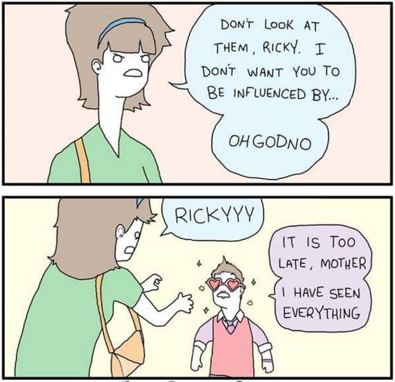 Don't Look at Them Ricky! meme template - Don't Look at Them Ricky