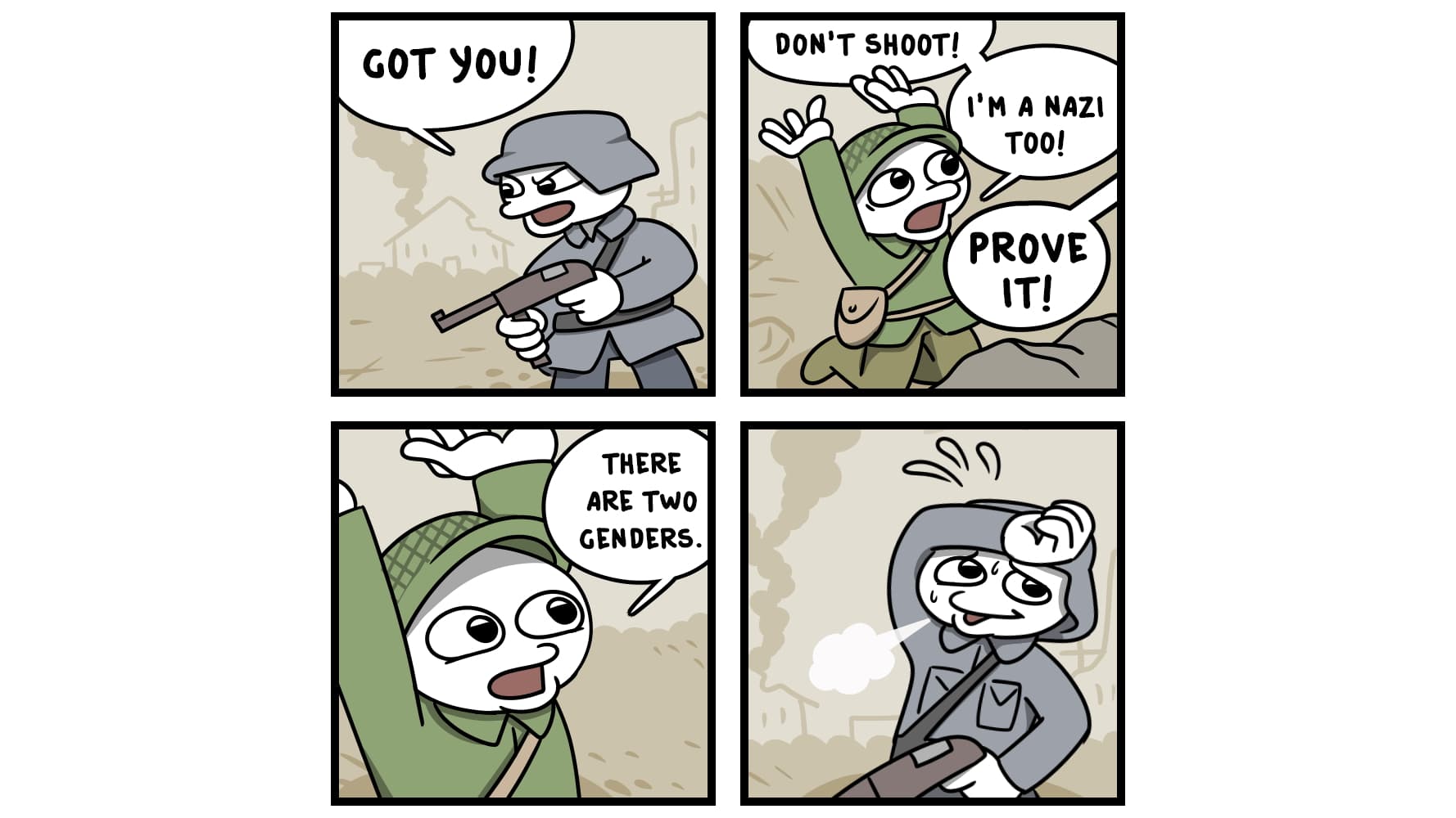 Don't Shoot, I'm a Nazi Too meme template - Don't Shoot I'm a Nazi Too