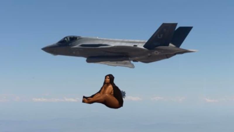 Dropping Lizzo on Iran meme template - Dropping Lizzo on Iran