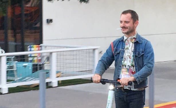 Elijah Wood On a Scooter meme template - Elijah Wood Scooter