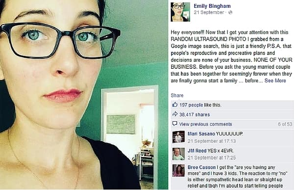 Emily Bingham's Fertility Shaming Rant meme template - Emily Bingham