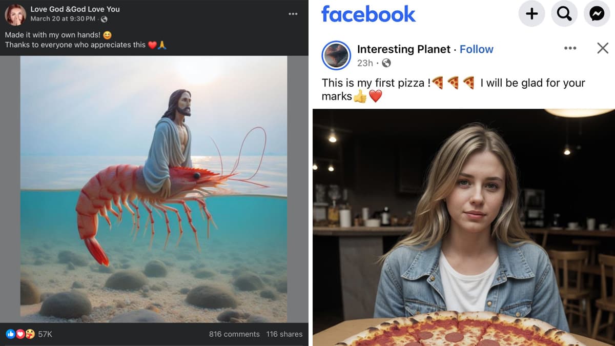 Facebook AI Posts Epidemic / Facebook AI Slop meme template - Facebook AI Slop