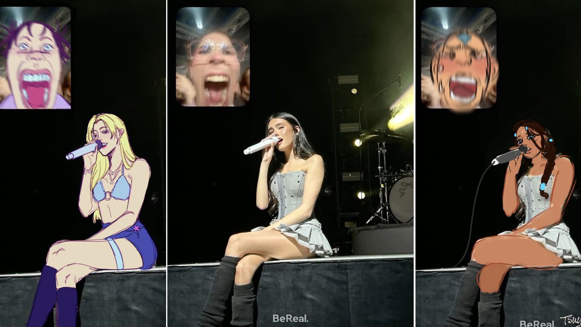 Fan Screaming at Madison Beer Performance (BeReal) meme template - Madison Beer BeReal