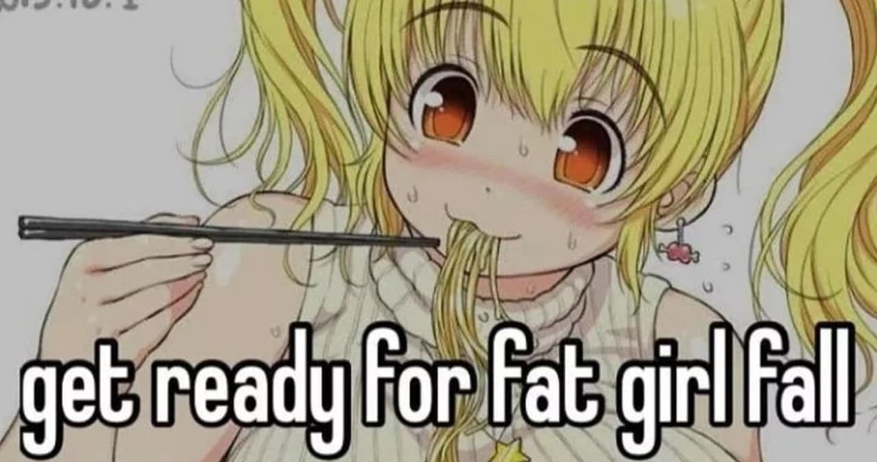 Fat Girl Fall / Fat Boy Fall meme template - Fat Girl Fall