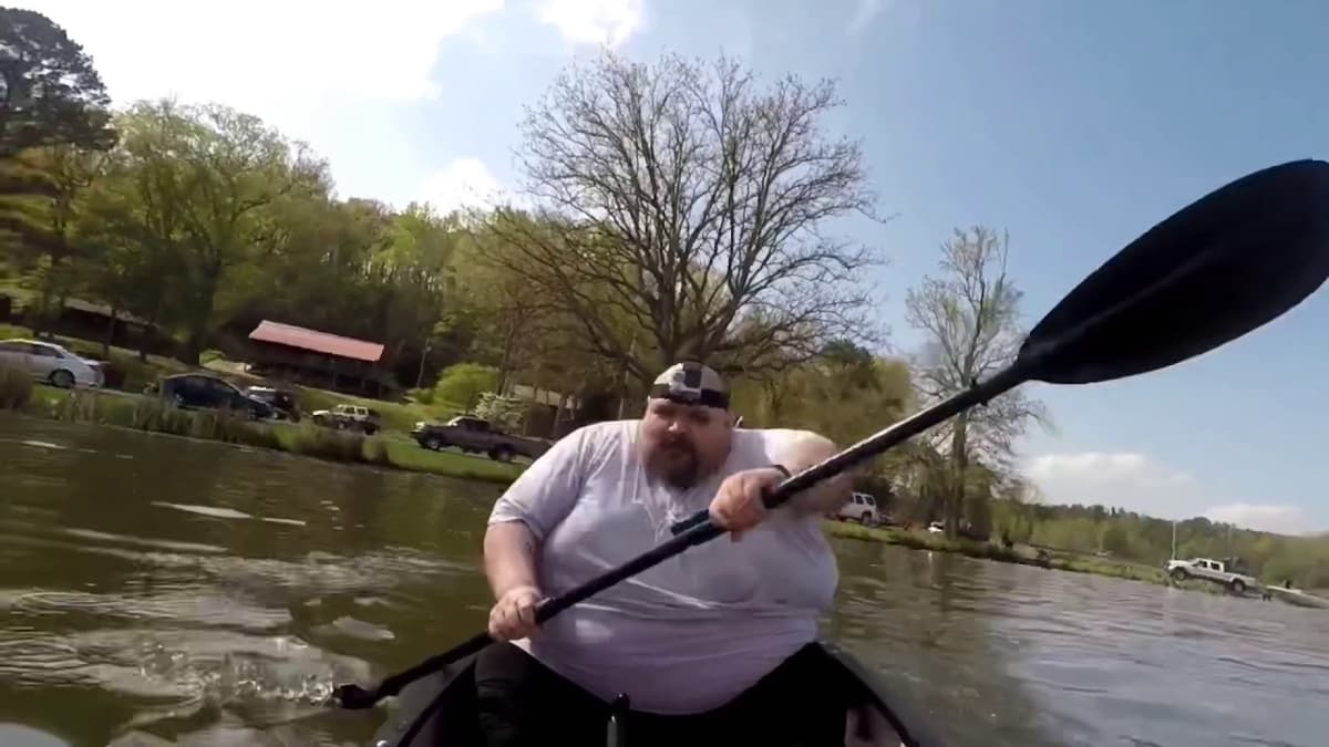 Fat Guy Sings Moana In a Canoe meme template - Fat Guy Sings Moana