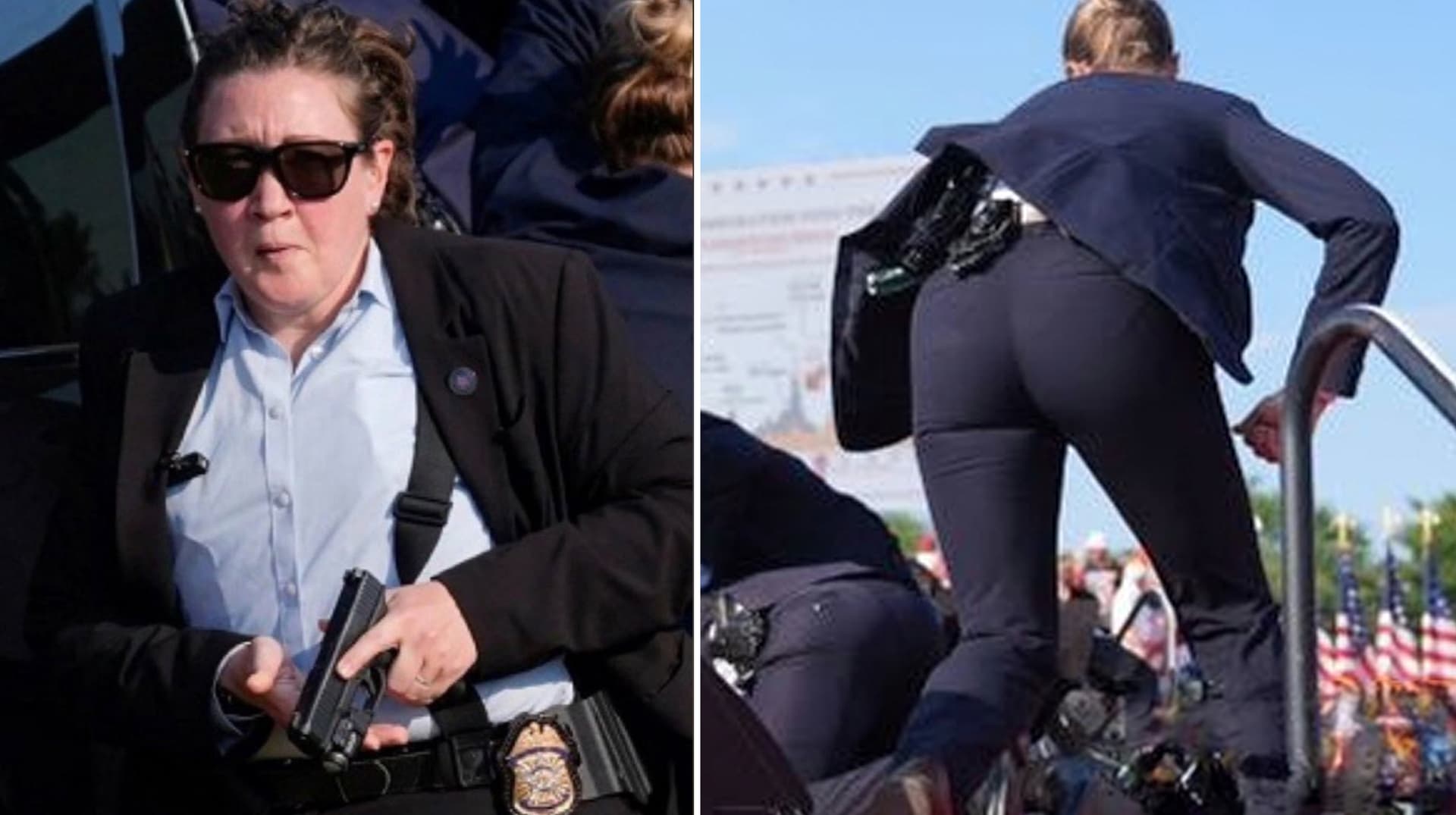 Female Secret Service Agents at Donald Trump Shooting meme template - Female Secret Service