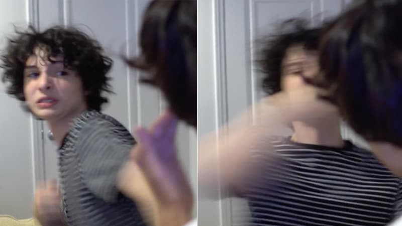 Finn Wolfhard Punching Josh Ovalle meme template - Finn Wolfhard Punching