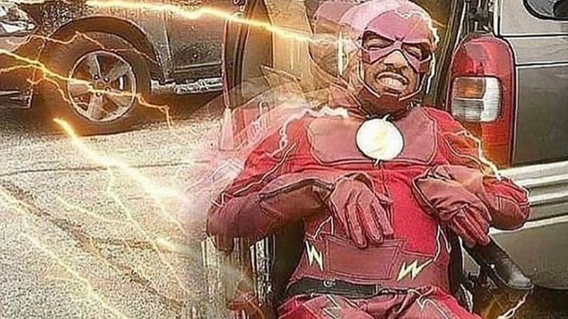 Flash in a Wheelchair meme template - Flash in a Wheelchair