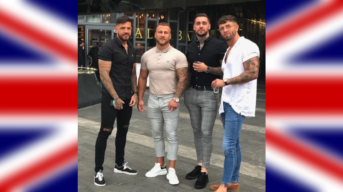 Four Lads In Jeans meme template - Four Lads In Jeans