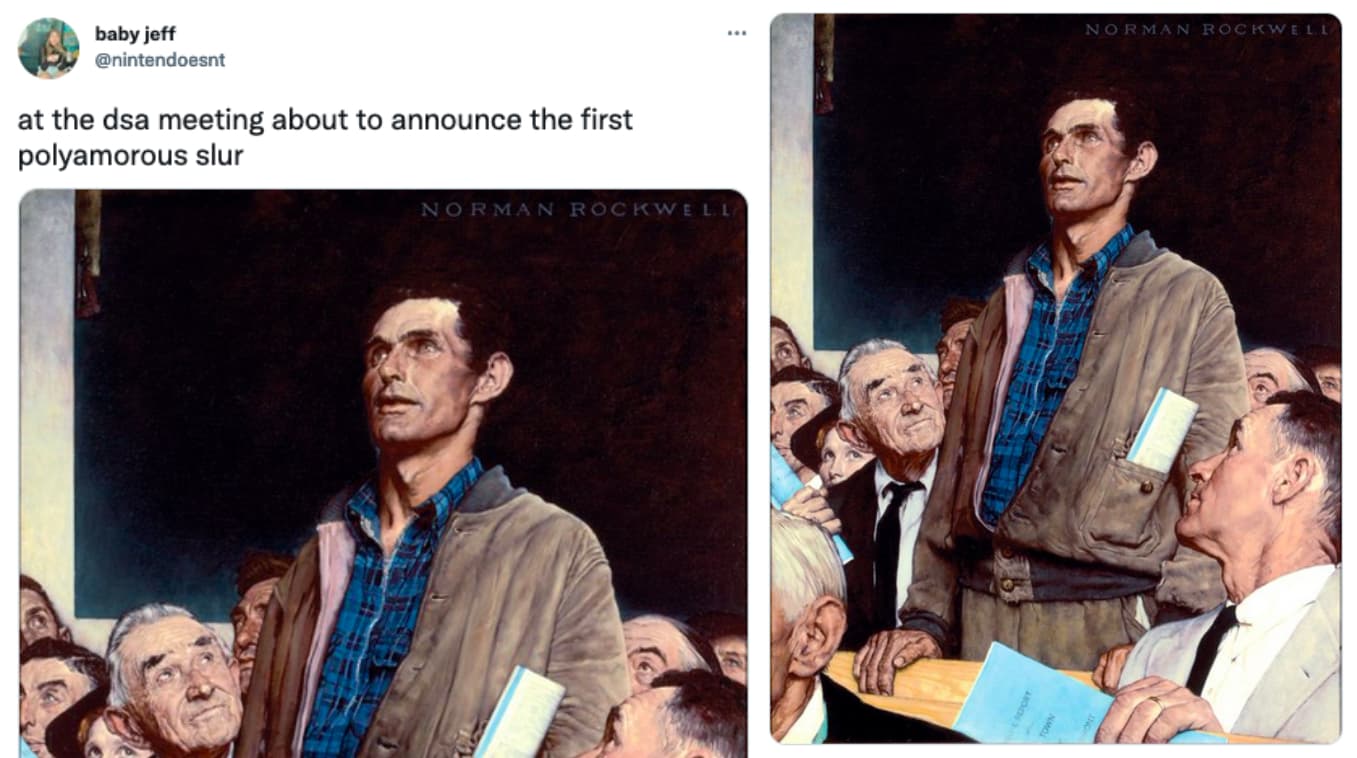 Freedom of Speech (Norman Rockwell Painting) meme template - Freedom of Speech