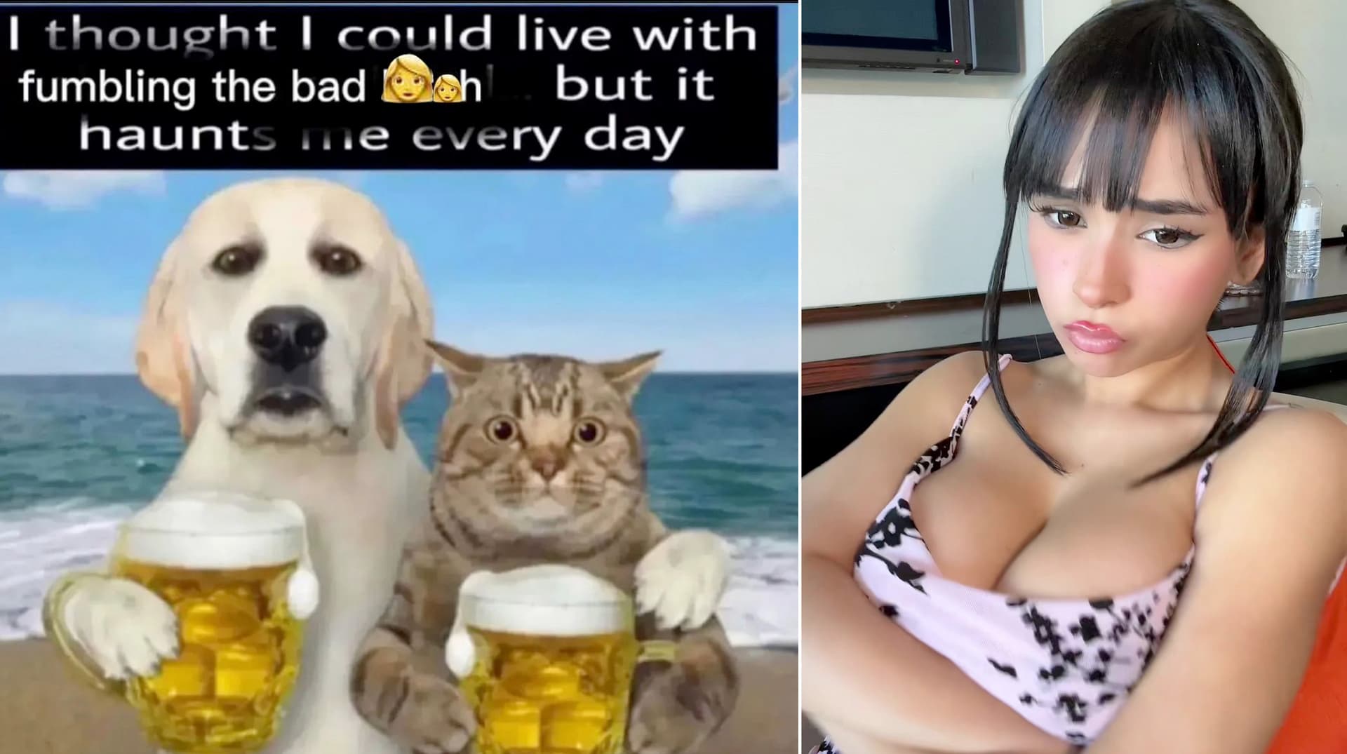 Fumbling a Bad Bitch meme template - Fumbling a Bad Bitch