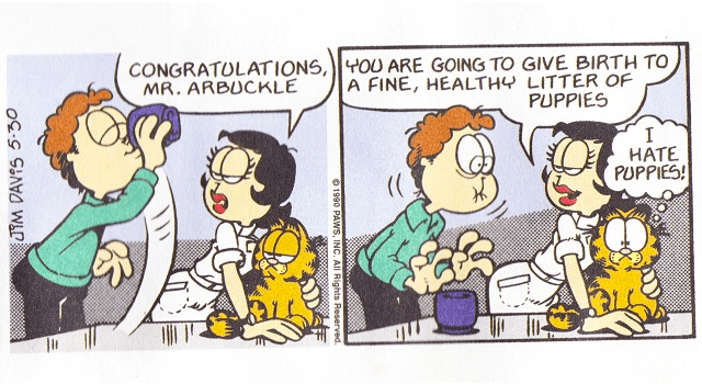Garfield Dog Semen Comic Strip meme template - Garfield Dog Semen