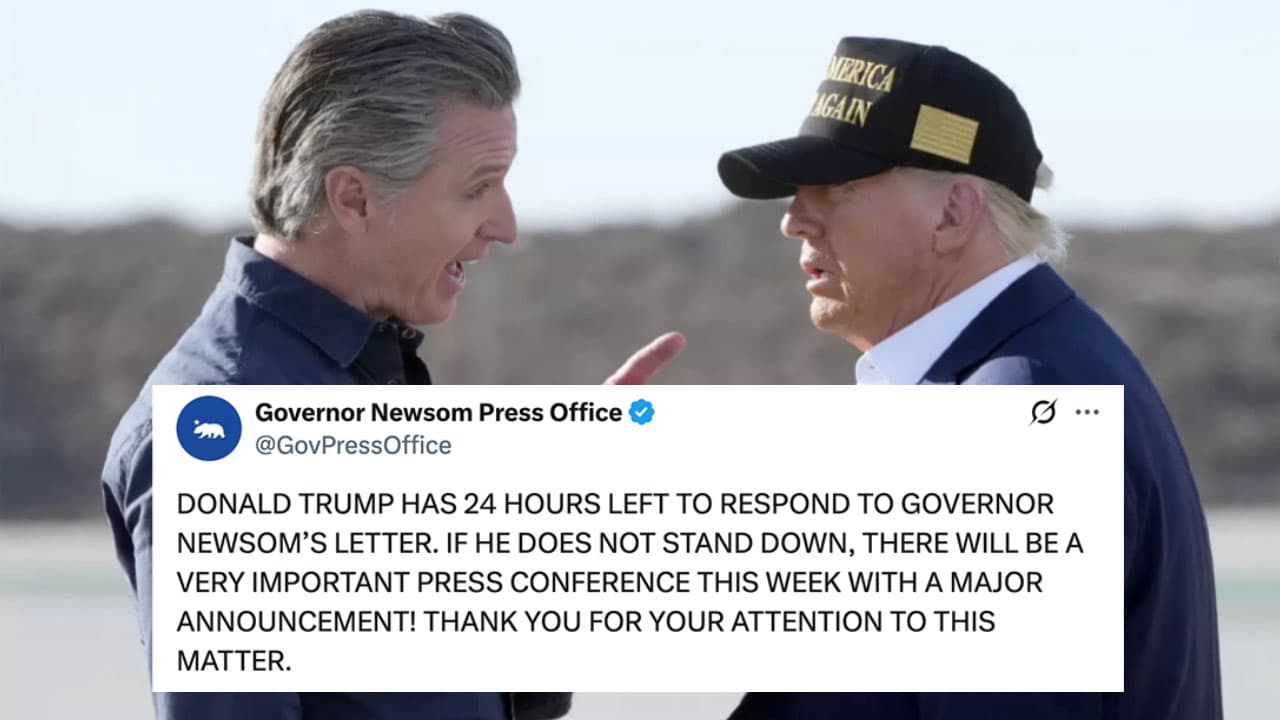 Gavin Newsom's Press Office Copying Trump meme template - Gavin Newsom Trump