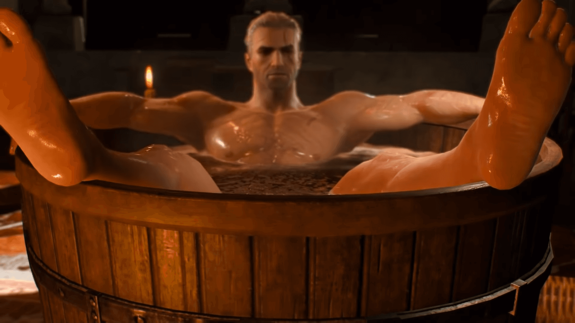 Geralt in a Bathtub meme template - Geralt in a Bathtub
