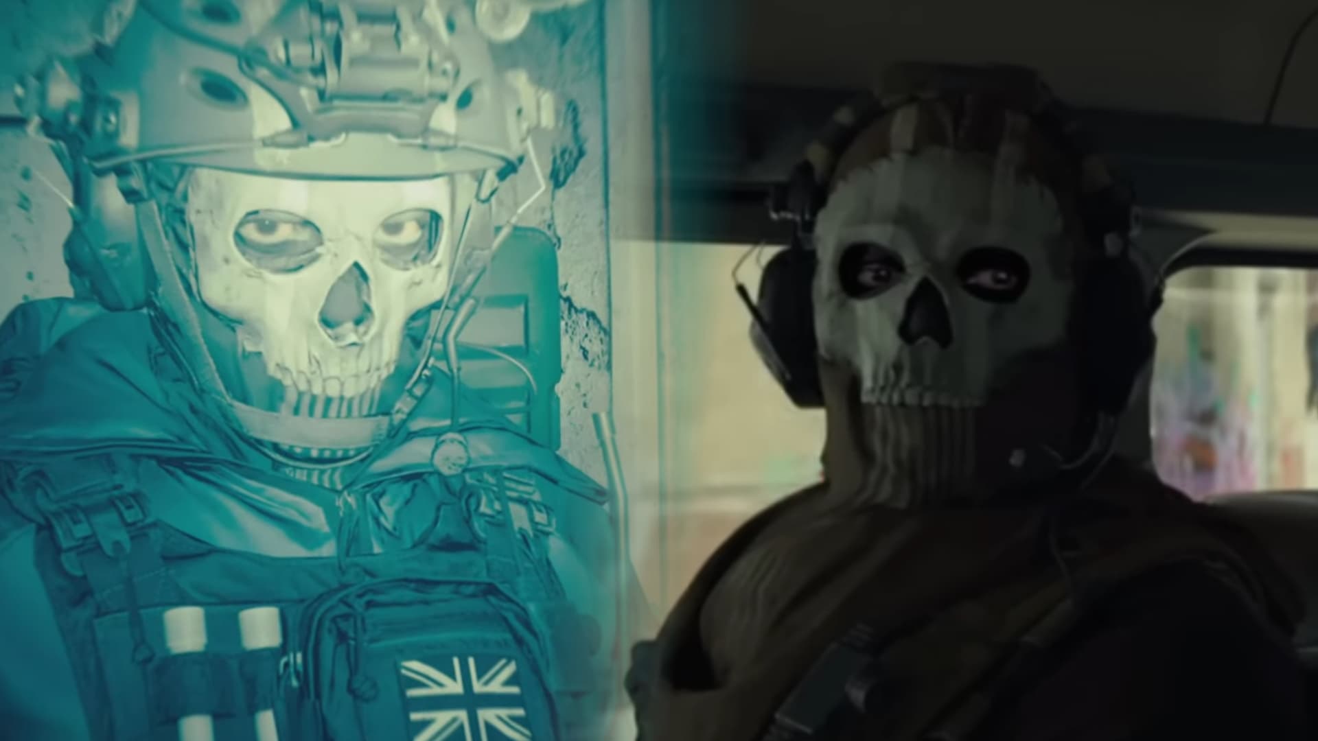 Ghost Staring / Ghost Gaze (MW2) meme template - Ghost Staring