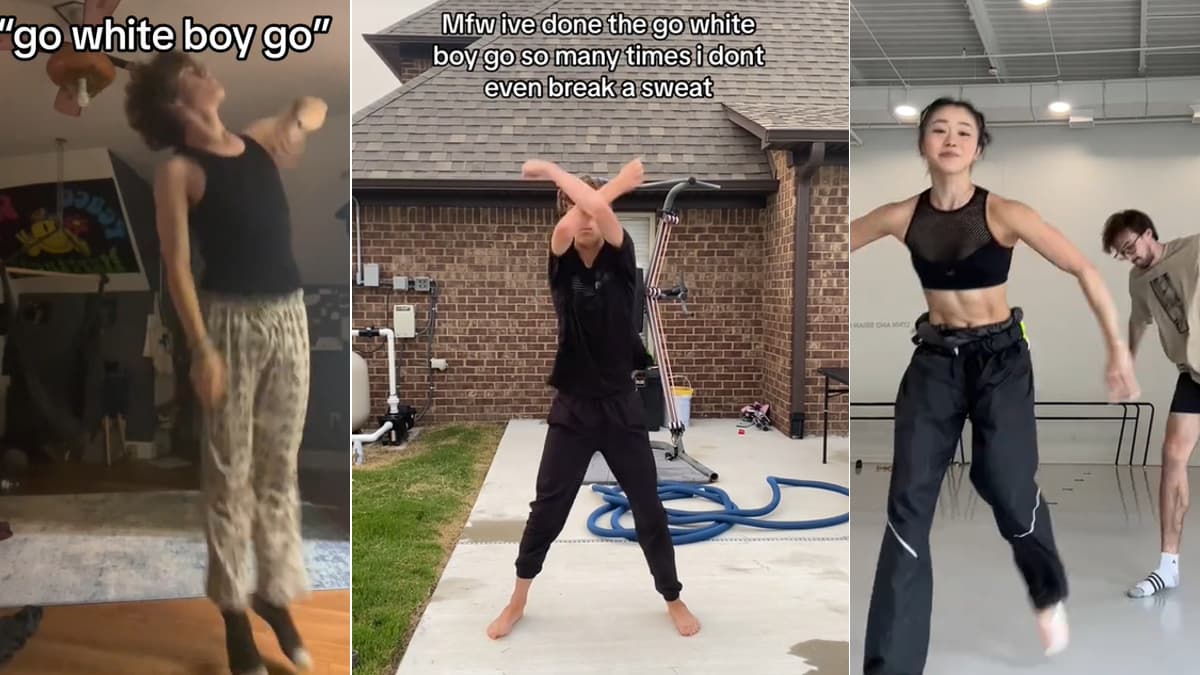 Go White Boy Go Dance meme template - Go White Boy Go