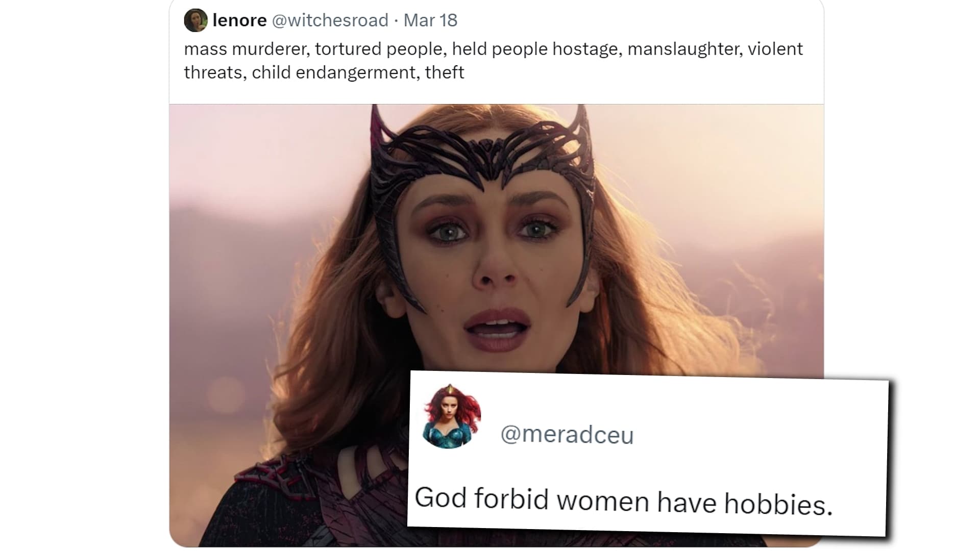 God Forbid Women Have Hobbies meme template - God Forbid Women Have Hobbies