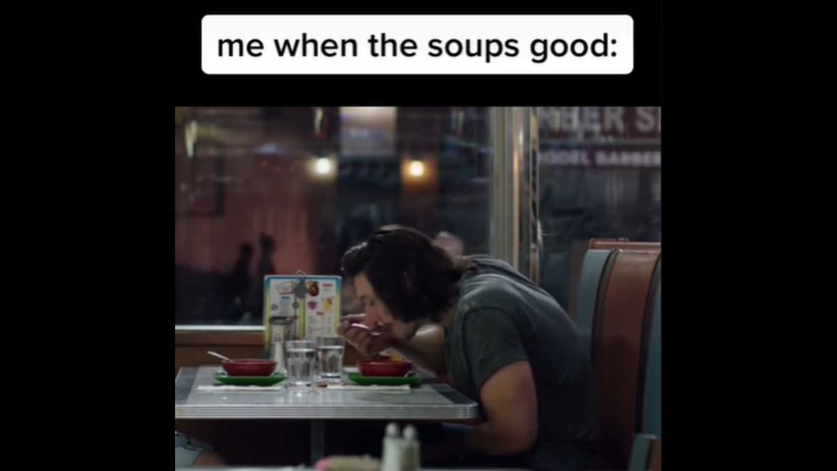 "Good Soup" Adam Driver meme template - Good Soup