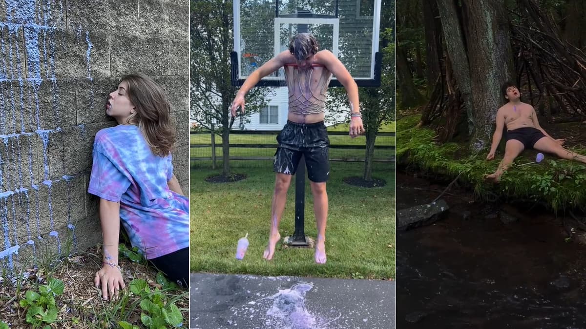 Grimace Shake Trend meme template - Grimace Shake