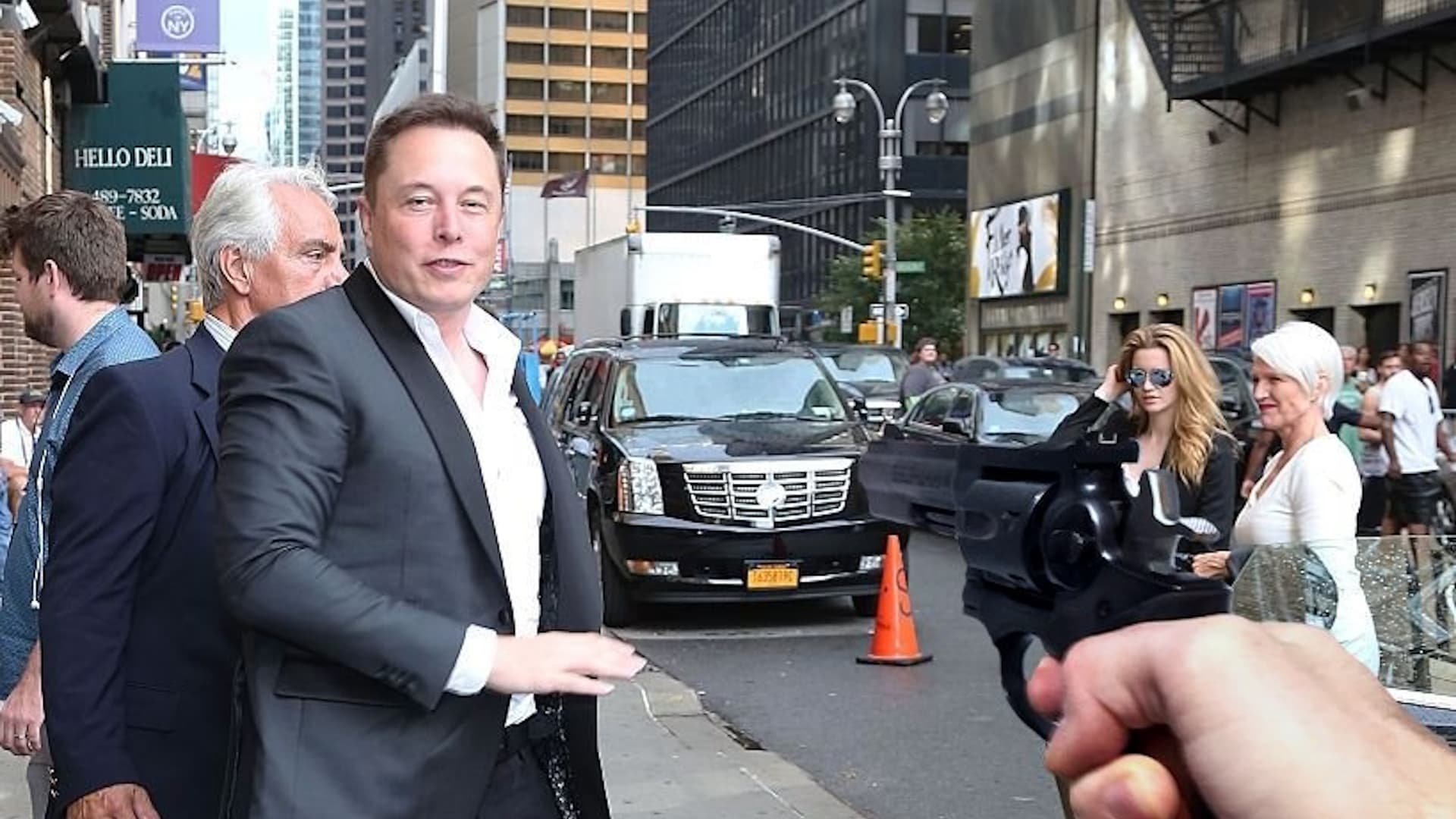 Guy Pointing a Gun at Elon Musk meme template - Guy Pointing Gun at Elon Musk