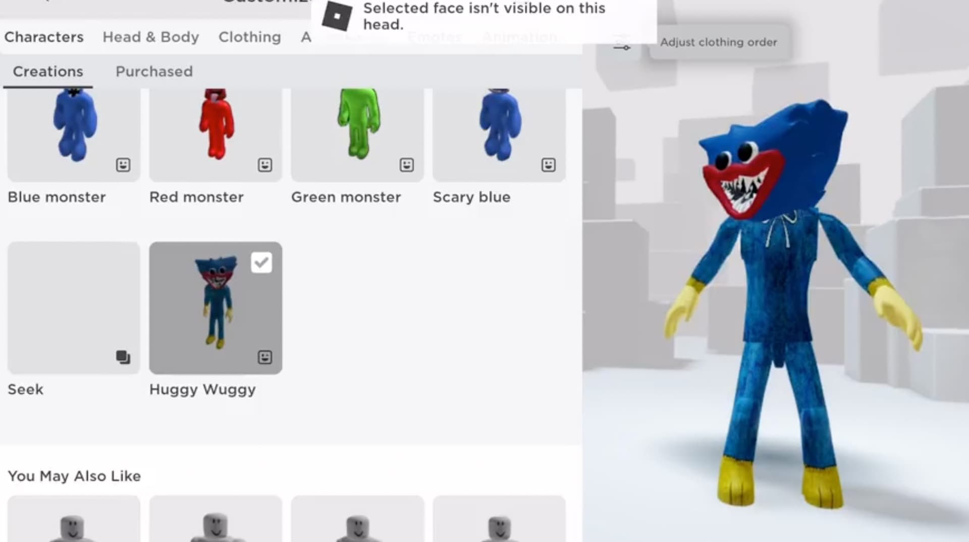 Guys What One Is Your Favorite? Huggy Wuggy, Seek, Scary Blue, Zumbo Sauce meme template - Guys What One Is Your Favorite