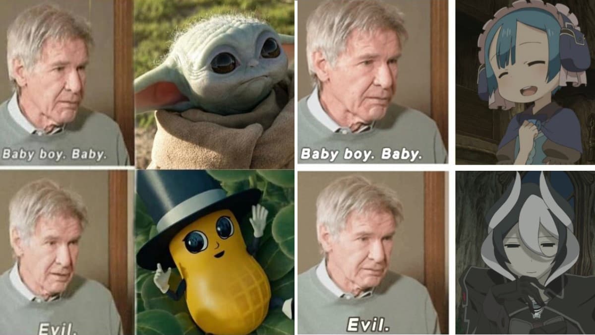 Harrison Ford Baby Boy Evil meme template - Harrison Ford Baby Boy Evil