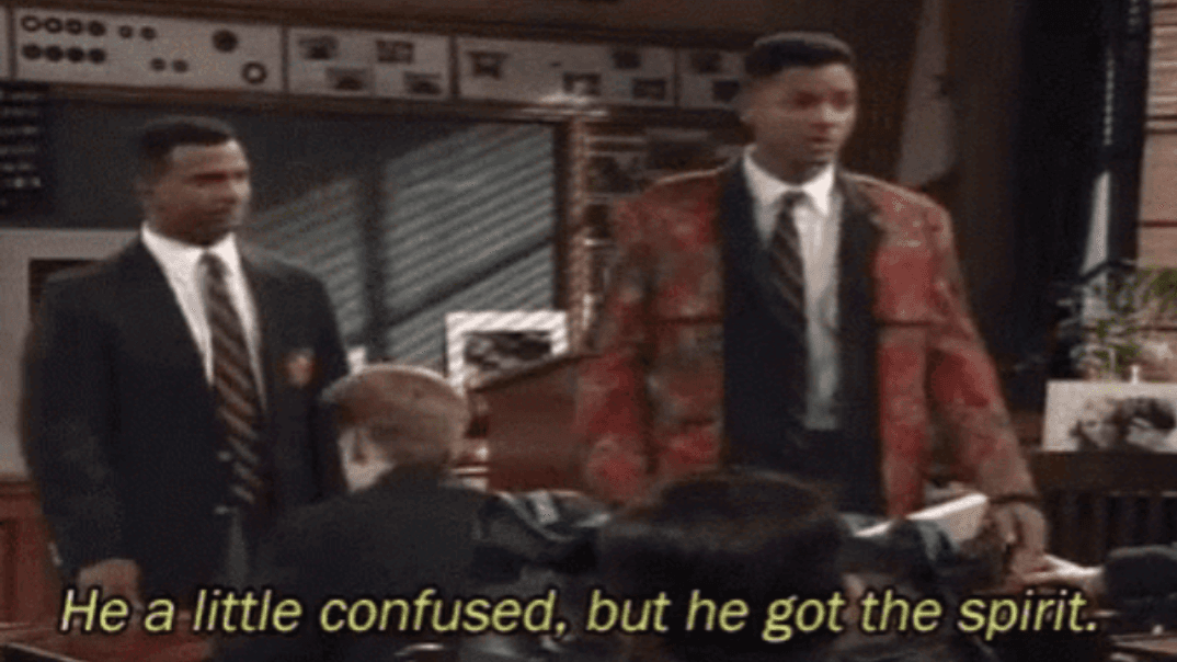 He A Little Confused, But He Got The Spirit meme template - He A Little Confused