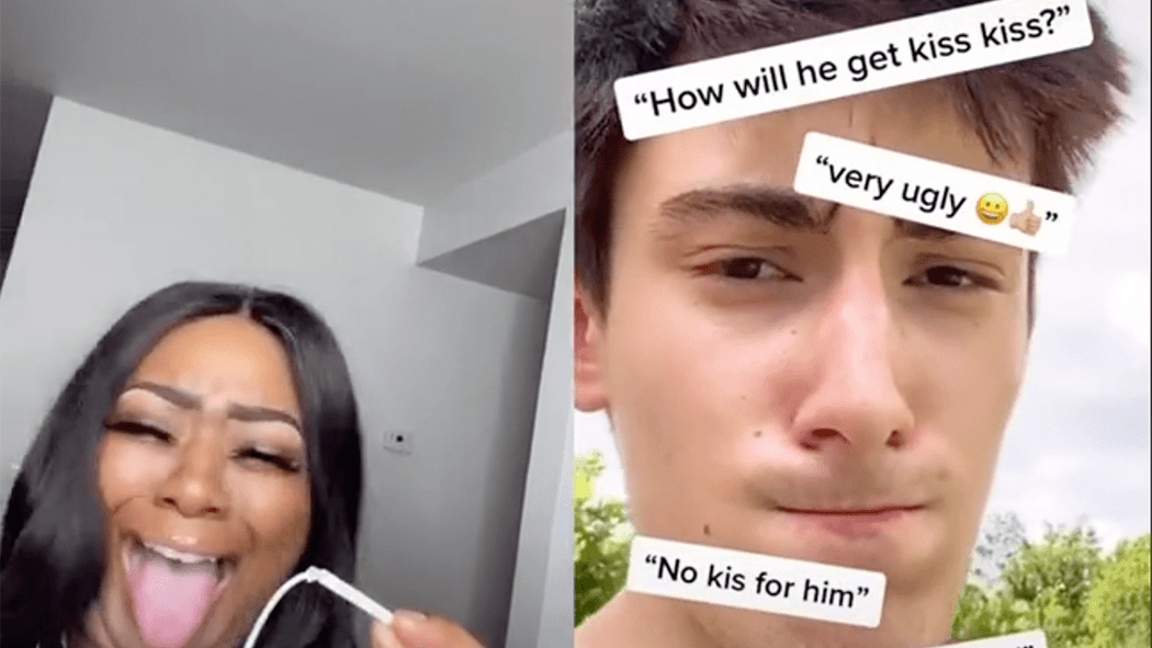 He Has No Lips! How Will He Get A Kiss Kiss? meme template - He Has No Lips