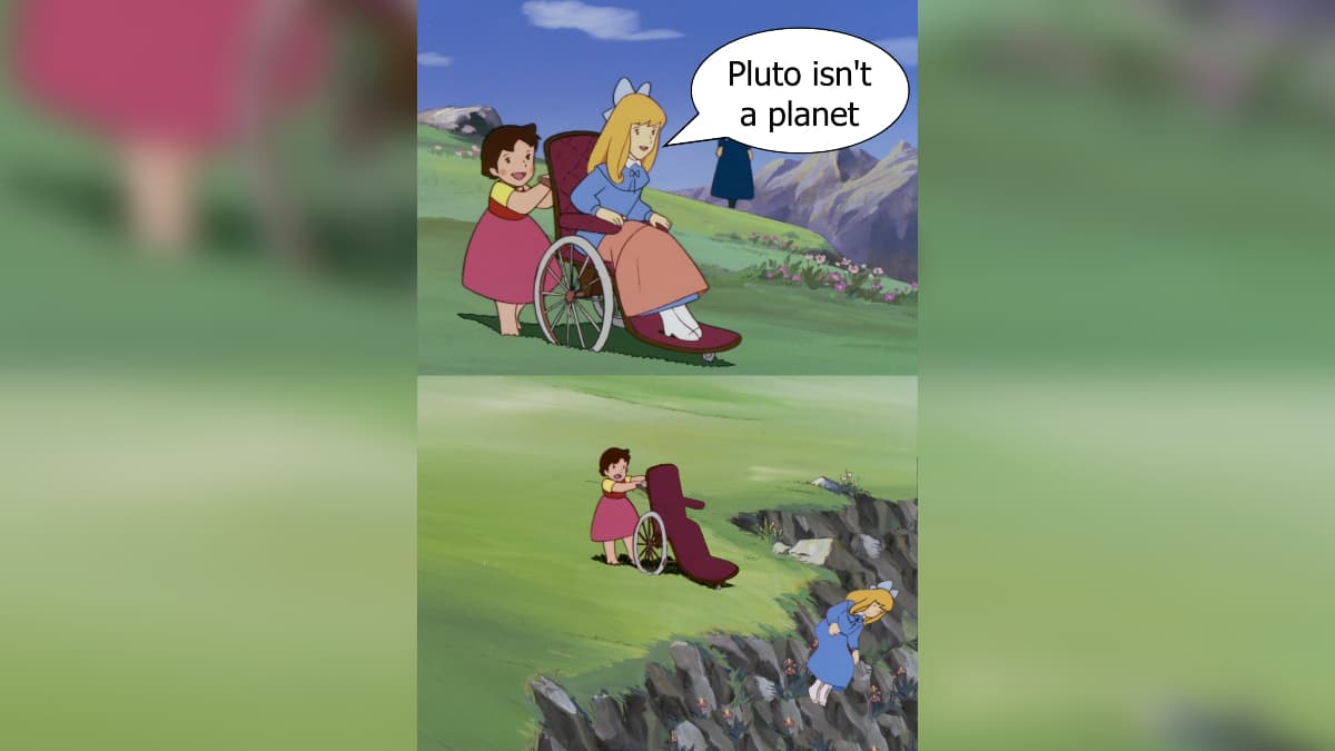 Heidi Pushes Clara Over Cliff meme template - Heidi Pushes Clara