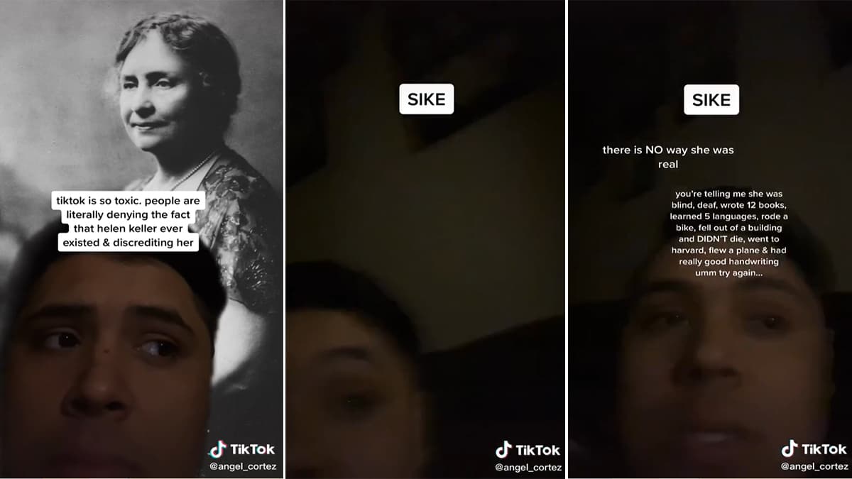 Helen Keller Denial meme template - Helen Keller Denial