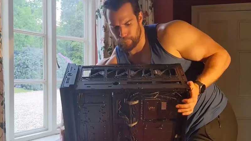 Henry Cavill Building Gaming PC meme template - Henry Cavill PC