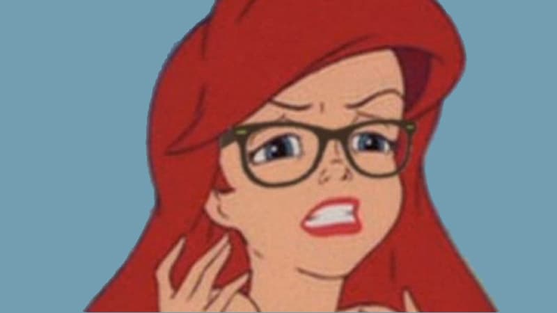 Hipster Mermaid / Hipster Ariel meme template - Hipster Mermaid