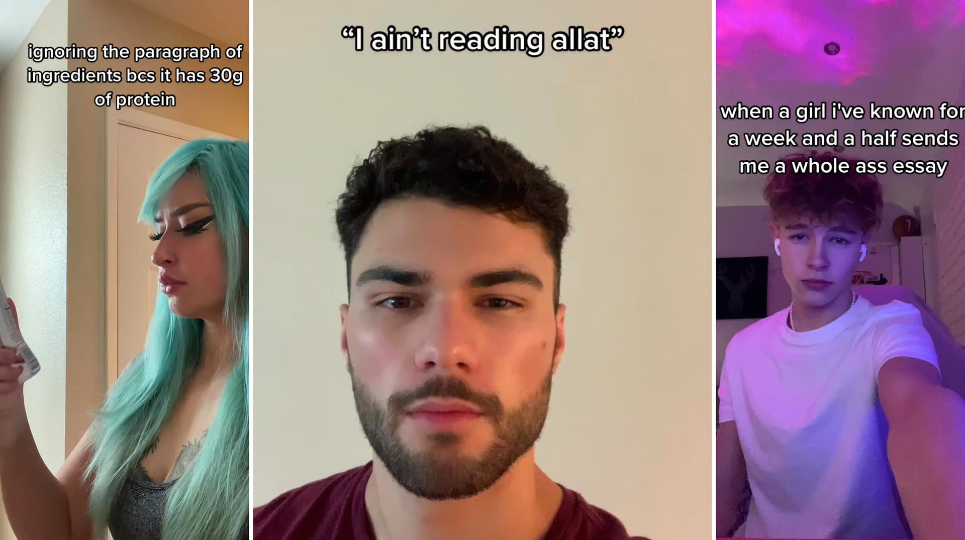 I Ain't Reading All That (TikTok Sound) meme template - I Ain't Reading All That
