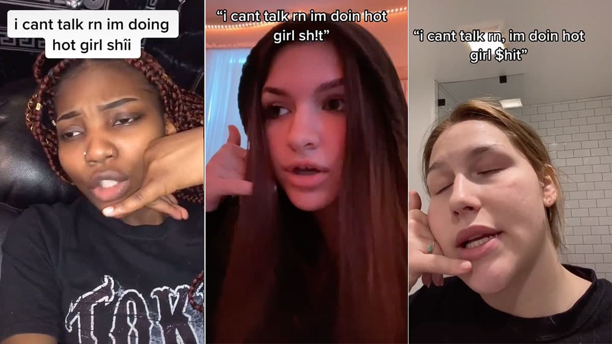 I Can't Talk Right Now, I'm Doing Hot Girl Shit meme template - Hot Girl Shit