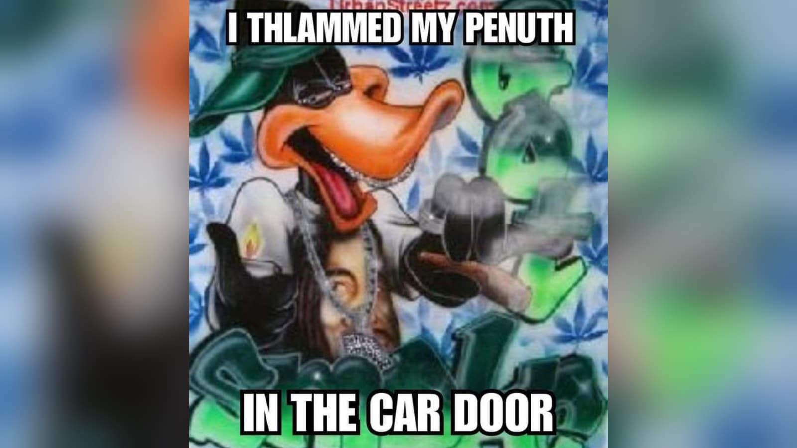 I Thlammed My Penith in the Car Door meme template - I Thlammed My Penith