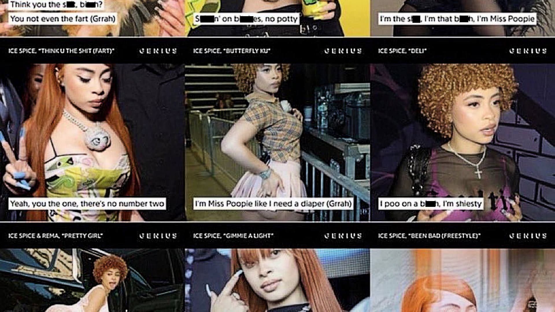 Ice Spice Poop Lyrics / Scat Fetish Speculation / Miss Poopie References meme template - Ice Spice Poop Lyrics