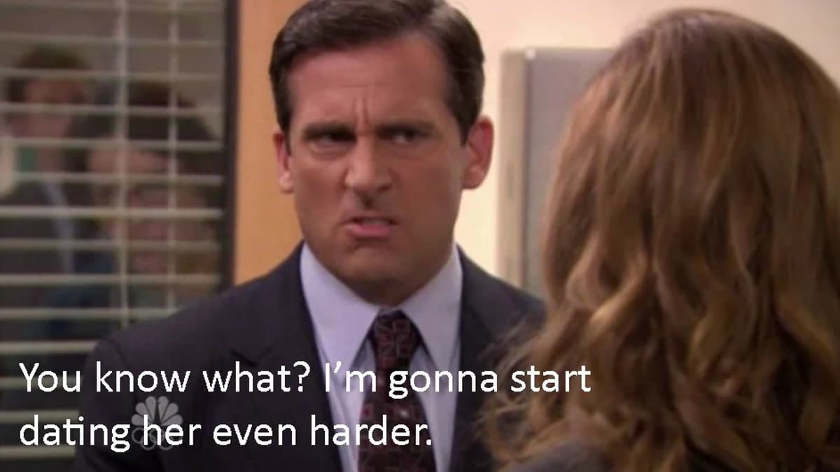 I'm Gonna Start Dating Her Even Harder meme template - Dating Her Even Harder