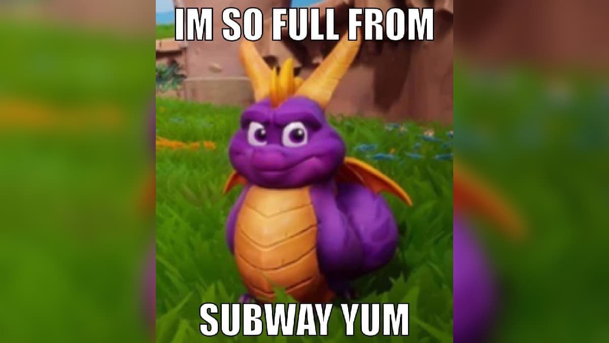 I'm So Full From X Yum / Fat Spyro meme template - Fat Spyro