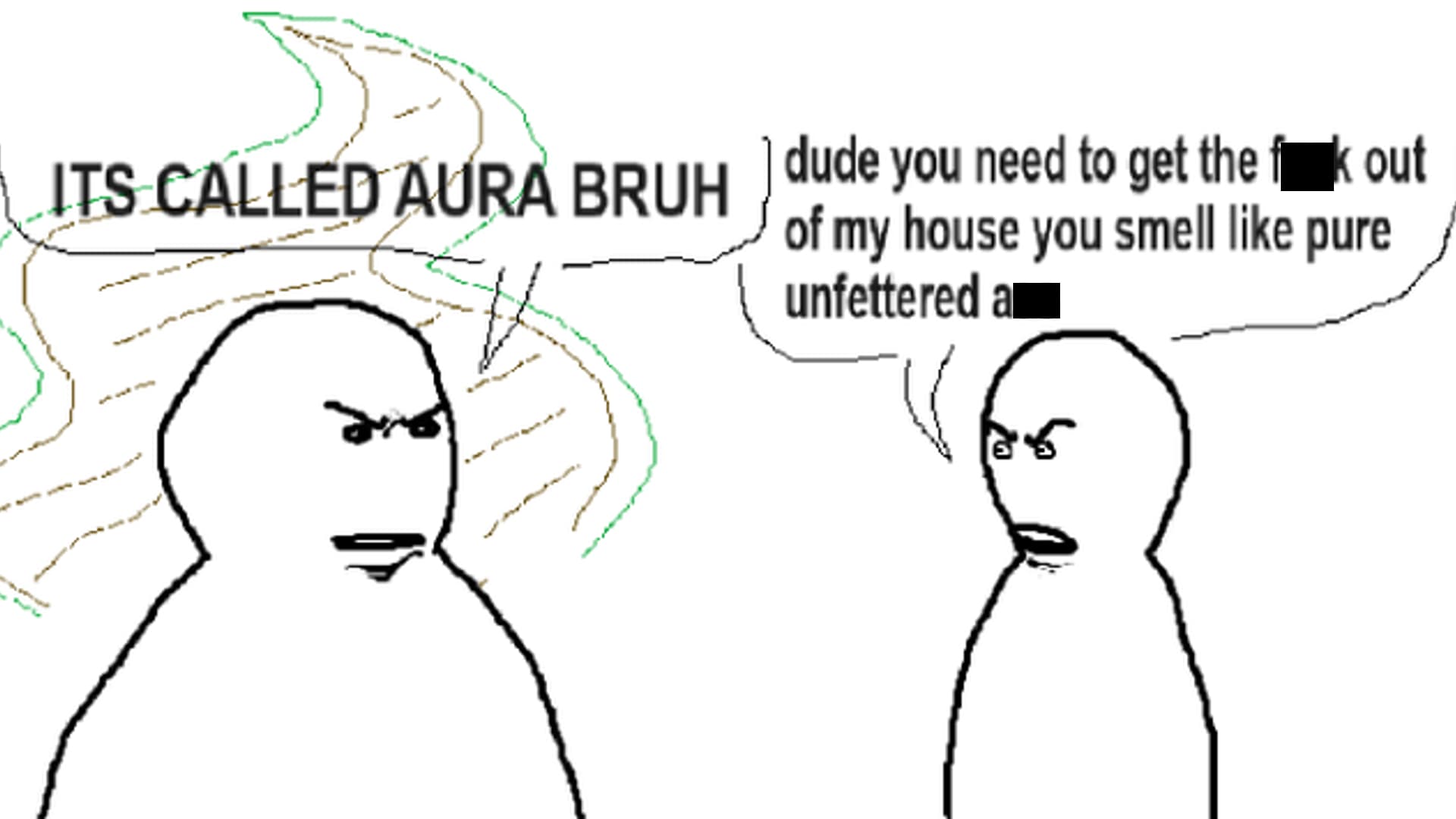 It's Called Aura Bruh / You Smell Like Pure Unfettered Ass meme template - It's Called Aura Bruh