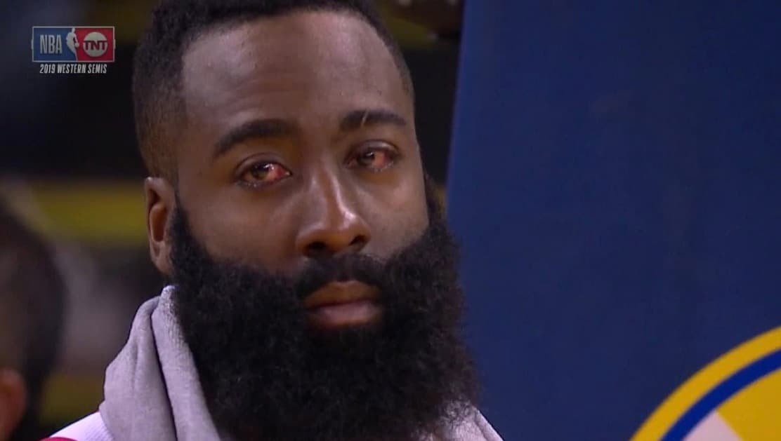 James Harden's Red Eyes meme template - James Harden Red Eyes