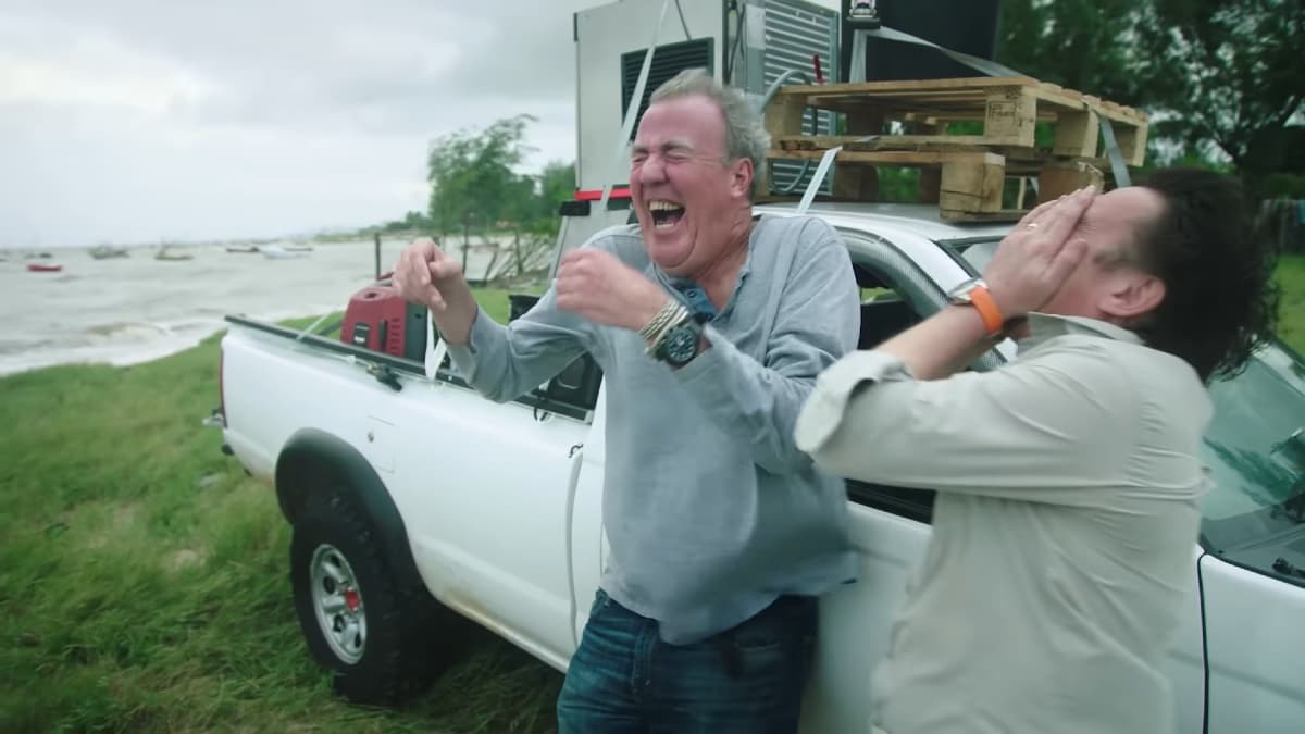 Jeremy Clarkson and Richard Hammond Laughing In the Wind meme template - Jeremy Clarkson Laughing