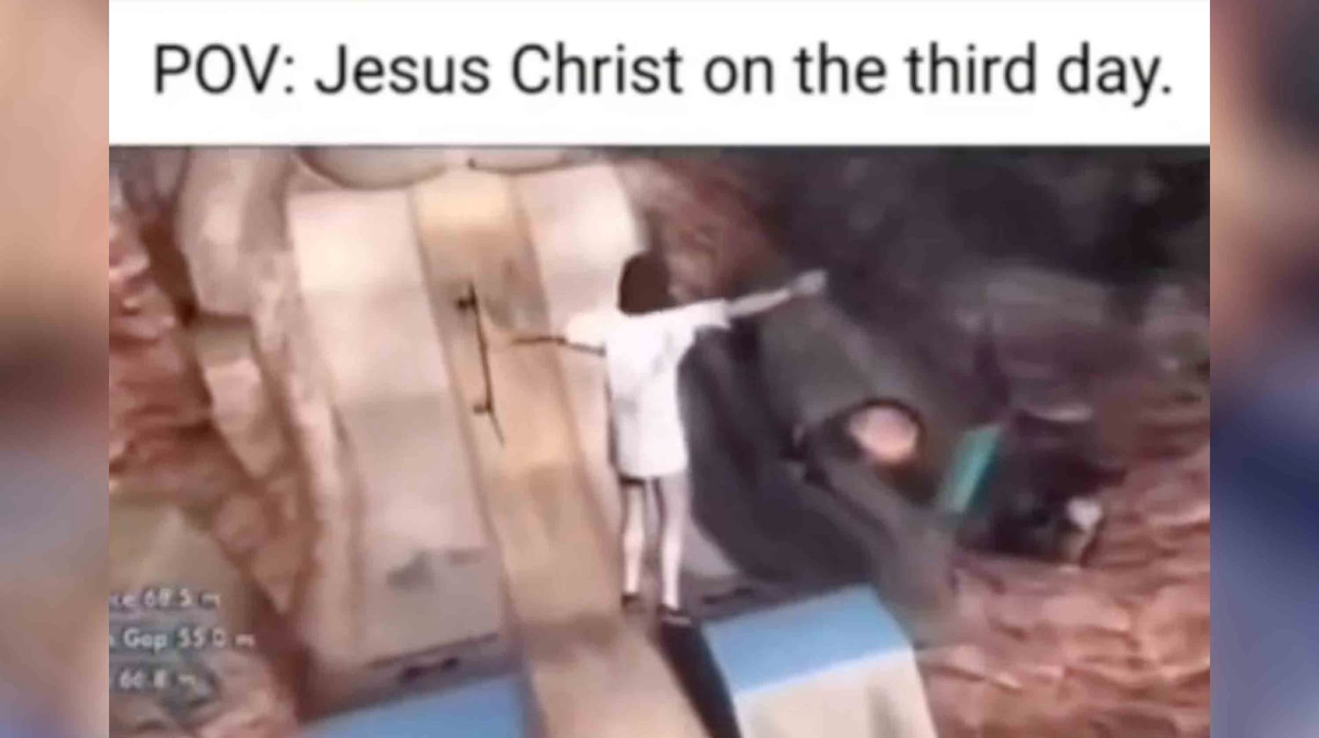 Jesus Skating in Skate 3 to Pearl Jam's "Even Flow" / Steezus Christ meme template - Steezus Christ