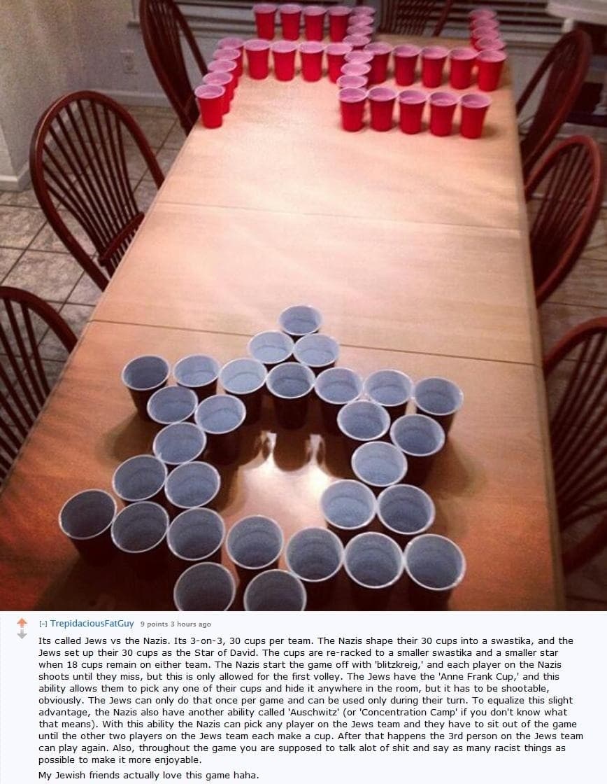 Jews vs. Nazis Beer Pong meme template - Jews vs Nazis Beer Pong