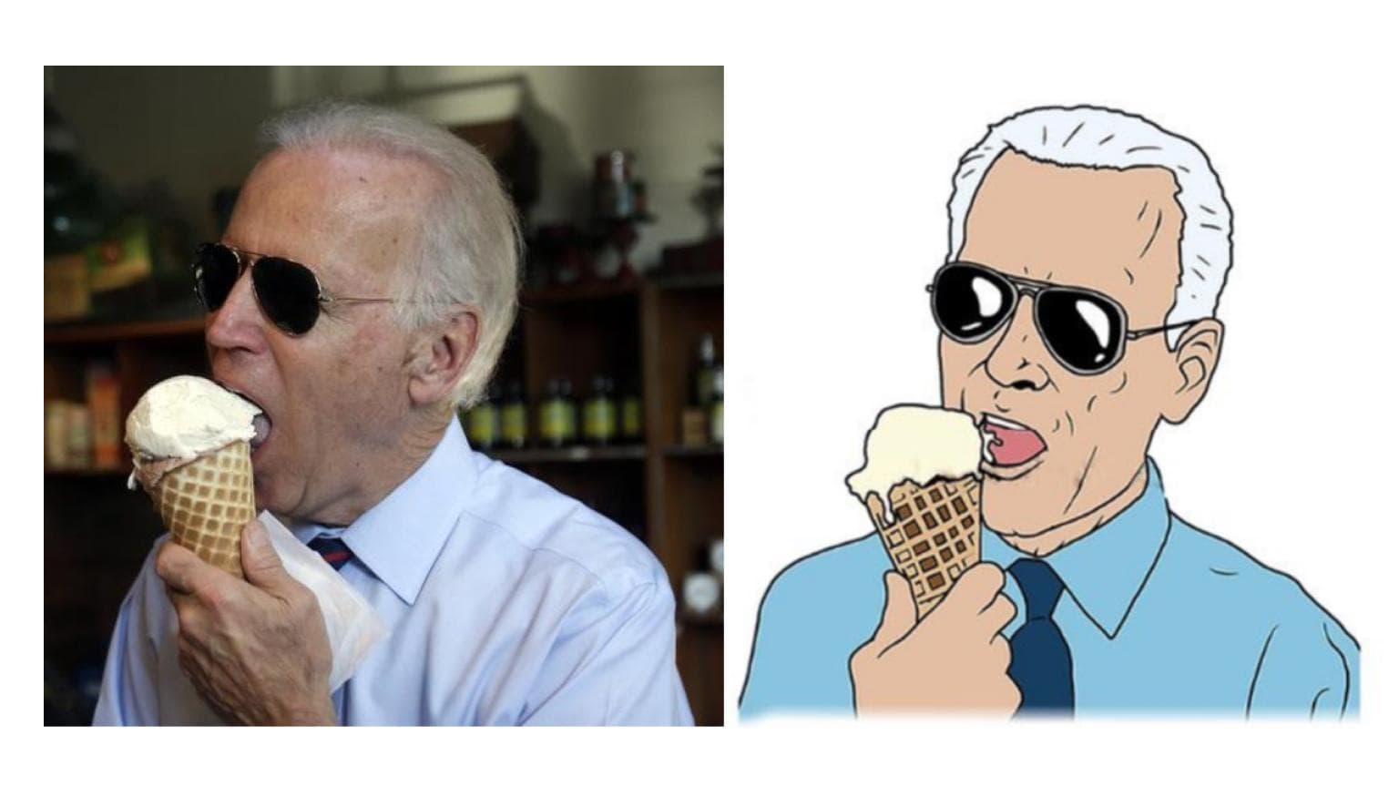 Joe Biden Eating Ice Cream meme template - Joe Biden Ice Cream