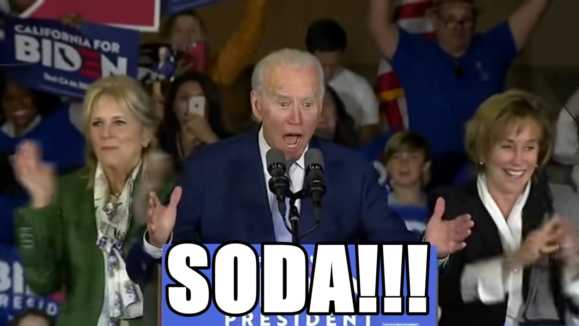 Joe Biden "SODA!" meme template - Joe Biden SODA