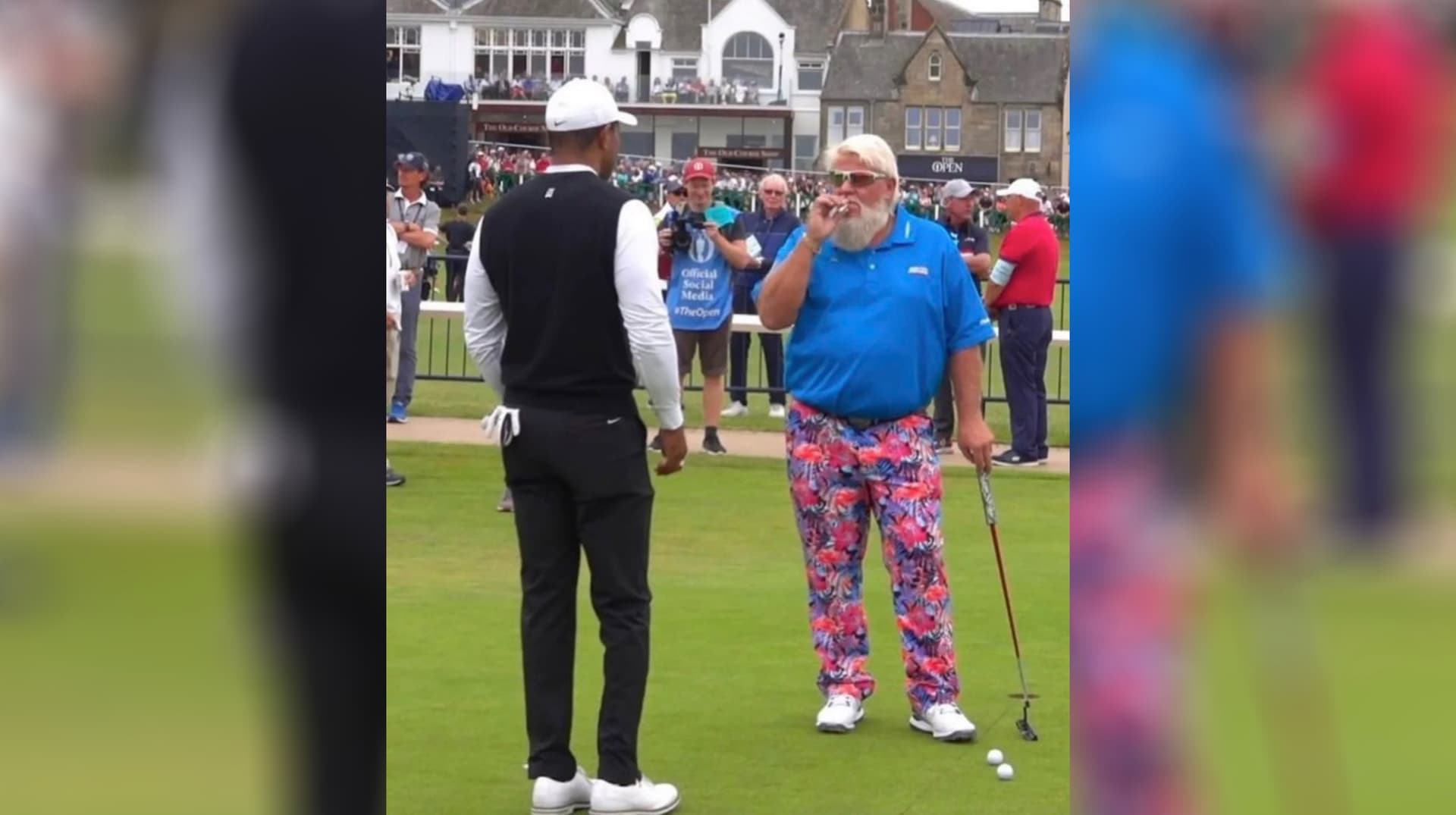 John Daly Smoking Next To Tiger Woods meme template - John Daly Smoking