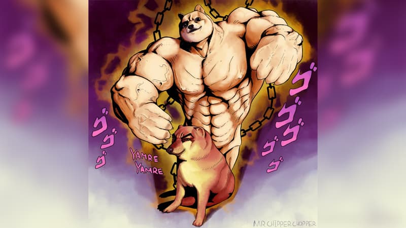 Jojo Doge vs. Cheems meme template - Jojo Doge vs Cheems