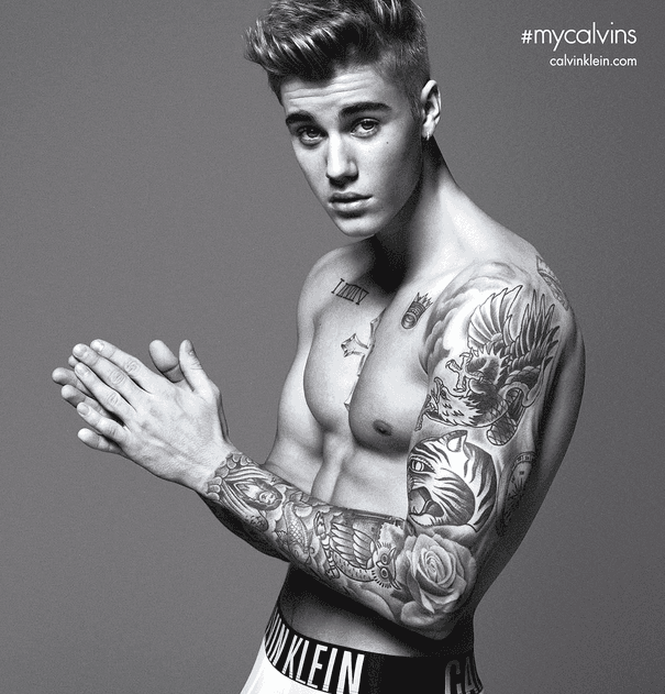 Justin Bieber's Calvin Klein Ads meme template - Justin Bieber Calvin Klein