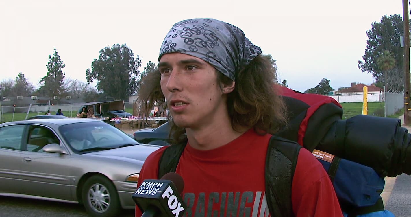 Kai the Hatchet-Wielding Hitchhiker meme template - Kai the Hitchhiker