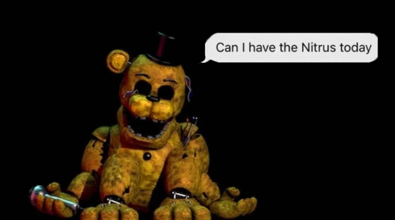 Kanye Is Golden Freddy / Can I Have the Nitrus Today meme template - Kanye Nitrus